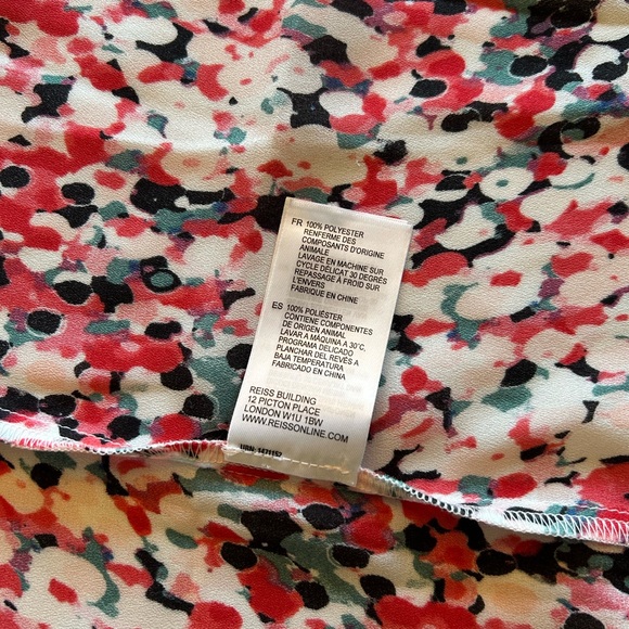 Reiss Red and Black Patterned Sleeveless Blouse - Picture 7 of 8